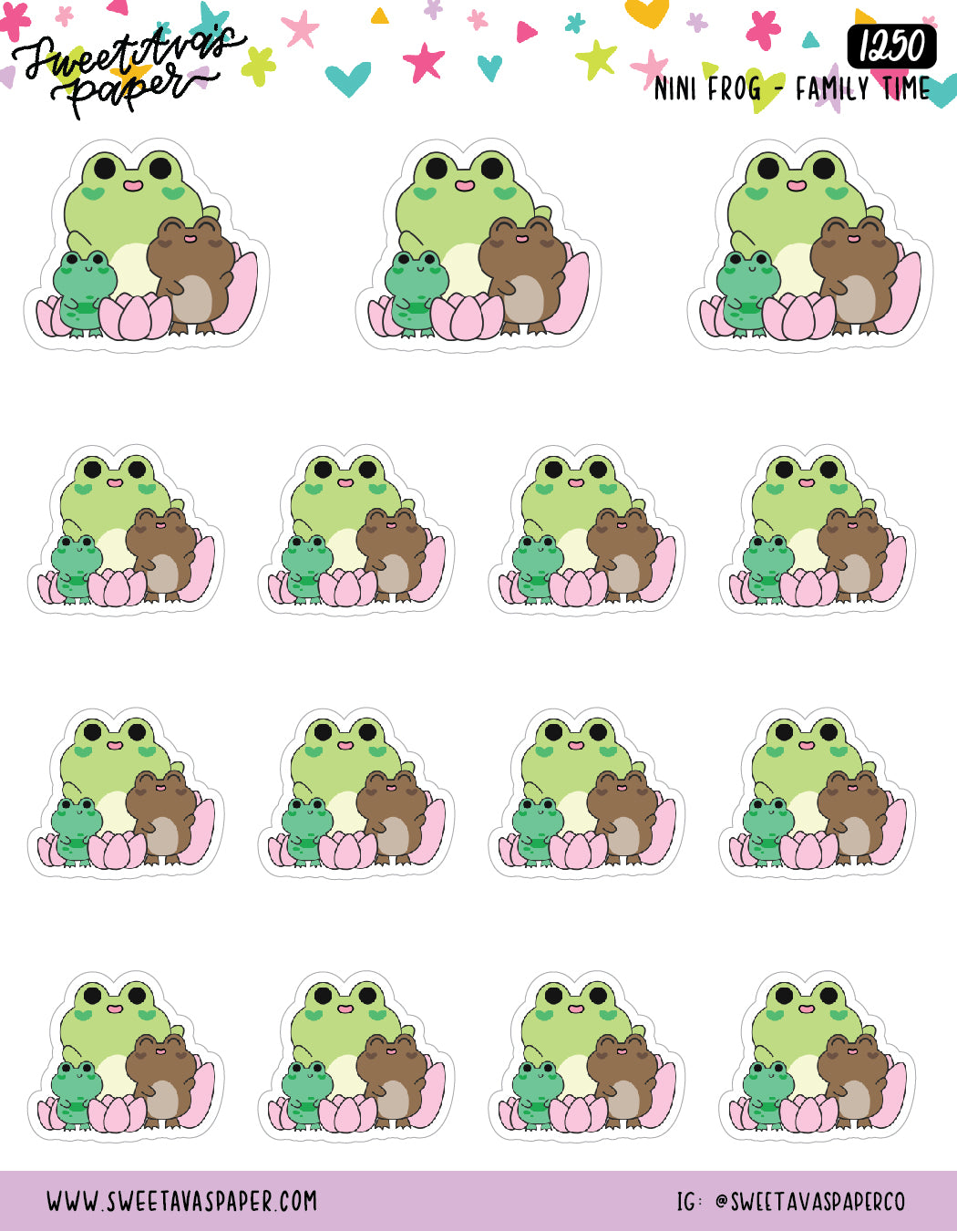 Family Time Planner Stickers - Nini Frog [1250] – Sweet Ava's Paper